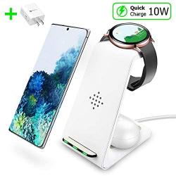 Intoval Wireless Charger, Wireless Charging Station for Samsung Galaxy Phone/Watch/Buds, Fit for S20/S10/S9/S8/Note 10/Note 9/Note 8, Active 2/Active 1/ Gear S3/ Gear Sport/Gear Fit 2, Galaxy Buds