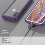 Eonfine iPhone X Case/iPhone Xs Case, Built-in Screen Protector Real 360° Full Body Protection Heavy Duty Shockproof Rugged Cover Skin for iPhone X/Xs 5.8inch (Purple/Clear)