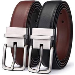 Mens Belt, Bulliant Leather Reversible Belt 1.25" For Mens Dress Casual Golf Belt,One Reverse for 2 Colors