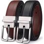 Mens Belt, Bulliant Leather Reversible Belt 1.25" For Mens Dress Casual Golf Belt,One Reverse for 2 Colors