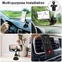 2 Pack Magnetic Phone Car Mount with 6 Powerful Magnets, Aluminium Alloy Telescopic Arm Car Phone Holder for Dashboard Windshield Air Vent, Super Sticky Suction Cup, for All Phone Tablets