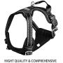 Hikiko No Pull Dog Harness and Leash Set Walking Pet Harness Adjustable Outdoor Reflective Oxford Material Pet Vest for Dogs Easy Control for Medium to Large Breed Dogs