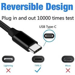 Charger Cable,USB Type C,2Pack 10FT,Super Long Braided,Fast Charging Cord for Google Pixel 2 XL,Samsung Galaxy S9 Plus,S8,Note 8,LG G7 ThinQ,V30S,V30,V20,G6,Moto G6,X4,Sony Xperia XZ2,ZTE Blade Z MAX