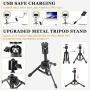 10 inch Selfie Ring Light with Metal Tripod Stand & Phone Holder for Live Streaming & Tiktok,YouTube Video,Desktop Camera Led Lights Compatilble with iPhone Aandroid