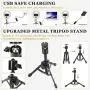 10 inch Selfie Ring Light with Metal Tripod Stand & Phone Holder for Live Streaming & Tiktok,YouTube Video,Desktop Camera Led Lights Compatilble with iPhone Aandroid