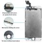 for iPhone 6 Plus Screen Replacement White, LCD Touch Digitizer Frame Complete Display for A1522, A1524, A1593, with Front Camera, Ear Speaker, Full Repair Kit
