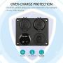 Linkstyle 4 in 1 Charger Socket Panel, 12V 4.2A Dual USB Charger Socket Power Outlet & LED Voltmeter & Cigarette Lighter Socket & Red LED Lighted ON Off Rocker Toggle Switch for Car Marine Boat Truck