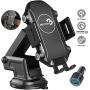 Wireless Car Charger Mount Holder -10W/7.5W Qi Fast Charging Auto Clamping Dashboard Windshield Air Vent Phone Holder & QC 3.0 Car Charger for iPhone 8/8 Plus/Xs/Xs Max/XR, Galaxy S10/S10+/S9