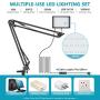 Neewer 2 Packs Dimmable 5600K Mini USB LED Video Light and Desktop Clamp Suspension Boom Scissor Arm Stand for LiveStreaming/Gaming/YouTube/TikTok Video/Fill Lighting/Photography