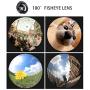 AFAITH 5 in 1 Phone Camera Lens Kit-12X Zoom Telephoto Lens + 0.36X Wide Angle+ 180° Fisheye Lens+ Dual 15X Macro Lens for iPhone X/XS/8/8P/7/6, Samsung S10/S10+/S9/S8/S6 and Other Smartphone