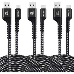USB C 3.0 Data Cable, UNISAME 3 Pack 10Ft Nylon Braided Type C Fast Charging Power Wire for iPad Pro Galaxy S20 Ultra S10 S9 S8 Note 10 9 8 Google Pixel XL LG Moto OnePlus Portable SSD