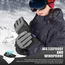 MCTi Ski Gloves,Winter Waterproof Snowboard Snow 3M Thinsulate Warm Touchscreen Cold Weather Women Gloves Wrist Leashes