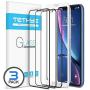 TETHYS Glass Screen Protector Designed for iPhone 11 / iPhone XR (6.1") [Edge to Edge Coverage] Full Protection Durable Tempered Glass Compatible iPhone XR/11 [Guidance Frame Include] - Pack of 3