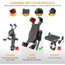 Bike Phone Mount,360°Rotation Bicycle & Motorcycle Handlebar Phone Holder for iPhone Android GPS Other Devices Between 4 to 7 inches