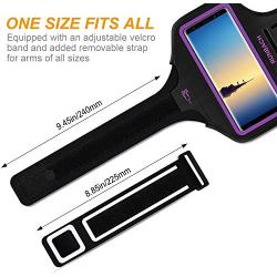 Galaxy Note 10+/9/8 Armband,RUNBACH Sweatproof Running Exercise Gym Cellphone Sportband Bag with Fingerprint Touch/Key Holder and Card Slot for Samsung Galaxy Note 10+/Note 9/Note 8(Purple)