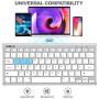 Nulaxy KM13 Wireless Bluetooth Keyboard with Sliding Stand Compatible with Apple iPad iPhone Samsung Android Windows Tablets Phones Keyboard - Silver