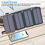 Tranmix Solar Charger 25000mAh Portable Power Bank with 4 Solar Panels 6W Power Phone Charger for Smart Phones, Tablets and Outdoor Waterproof