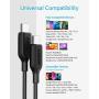 USB C to USB C Cable, Anker Powerline III USB-C to USB-C Fast Charging Cord (6 ft), 60W Power Delivery PD Charging for Apple MacBook, iPad Pro 2020, Samsung Galaxy S10 Plus S9 S8 Plus, Pixel, and More