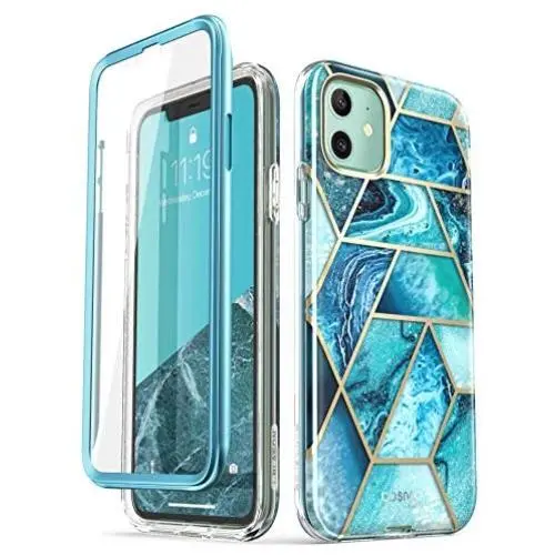 i-Blason Cosmo Series Case for iPhone 11 (2019 Release), Slim Full-Body Stylish Protective Case with Built-in Screen Protector, Ocean, 6.1