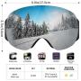 SKL Ski Goggles Over Glasses Snowboard Goggles for Men Women Youth, Frameless UV400 Protection Anti Fog OTG Snow Goggles with Interchangeable Lens and Straps