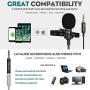 PoP voice Upgraded Lavalier Lapel Microphone, Omnidirectional Condenser Mic for Apple iPhone iPad Mac Android Smartphones, Youtube, Interview, Studio, Video, Recording,Noise Cancelling Mic