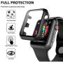 [2 Pack] L K Case for Apple Watch 38mm Series 1/2/3 Built-in Tempered Glass Screen Protector, All-Around Ultra-Thin Bumper Full Cover Hard PC Protective Case for iWatch 38MM - Black