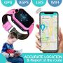 4G GPS Tracker Best Unlocked Wrist Smart Phone Watch for Kids with Sim Camera Video Call Flashlight Fitness Tracker Birthday for Children Boys Girls iPhone Android Smartphone (Pink)