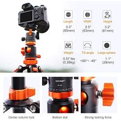 K&F Concept 72 Inch Camera Tripod, S211 Transverse Center Column Aluminium Professional DSLR Tripod with 360 Degree Ball Head,Quick Release Plate,Detachable Monopod 10kg Load for Travel and Work