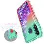 STARSHOP- Moto E 2020 Case, Motorola Moto E 2020 Phone Case, [NOT FIT E2/E4/E5] with [Tempered Glass Protector Included] Liquid Floating Glitter Quicksand Bling with Spot Diamond Cover - Green/Red
