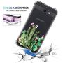 Girly Case for Samsung Galaxy J7 Perx, J7 Prime, J7 Sky Pro, J7 V, Galaxy J7 2017 Clear with Tropical Cactus Flowers Design Shockproof Bumper Protective Cell Phone Cases for Girls N Women Soft Floral