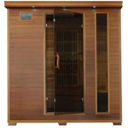 Radiant Saunas 4-Person Cedar Infrared Sauna with 9 Carbon Heaters, Chromotherapy Lighting, Oxygen Ionizer, Music System