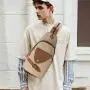 Canvas Sling Bag Small Crossbody Backpack Shoulder Casual Daypack Rucksack for Men Women Outdoor Cycling Hiking Travel