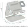 Tranesca 2-in-1 Charging Stand Compatible with Apple Watch 5/Apple Watch 4/Apple Watch 3/Apple Watch 2/Apple Watch 1(38mm/40mm/42mm/44mm) and iPhone/iPad (Sliver-Must Have Apple Watch Accessories)
