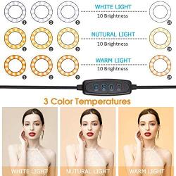 Ring Light with Stand, HeertTOGO Selfie Ring Light for iPhone Android, 2 Ring Light 3 Lighting Modes 10 Brightness Level LED Ring Light with Remote Control for Vlog Makeup YouTube Video