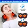 HAUEA Back Massager, Shiatsu Neck and Back Massager with Heat, Massager Pillow with 8 Nodes, Deep Tissue Kneading for Shoulders, Lower Back, Calf, for Men Women