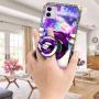 Bitobe Luxury Square Phone Case iPhone 11 6.1 Inch 2019 Retro Elegant Soft TPU Design Cover (Purple Galaxy Diamond Lips)