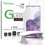 amFilm Ultra Glass Screen Protector for Galaxy S20 Plus, (2 Pack) UV Gel Application, Tempered Glass, Compatible with UltraSonic Fingerprint Scanner for Galaxy S20 Plus (2020)