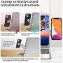 Side Mount Clip on Monitor Magnetic Laptop Stand with Phone Holder Computer Expansion Bracket for iPhone Smartphone Cellphone Fixed Flat and Slim Safty