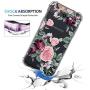Girly Case for Samsung Galaxy J7 Perx, J7 Prime, J7 Sky Pro, J7 V, Galaxy J7 2017 Clear with Purple Flowers Design Shockproof Bumper Protective Cell Phone Cases for Girls N Women Soft Floral Cover
