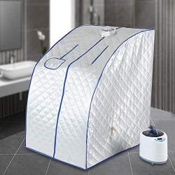 Oumij Steam Sauna Spa - Portable 2L Personal Sauna - Home Tent - One Person Sauna - with Remote Control - for Slimming Weight Loss,Full Body Relax,Detox(US Plug)