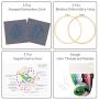 2 Pack Embroidery Starter Kit with Pattern, Stamped Embroidery Kit Including Embroidery Cloth with Pattern, Bamboo Embroidery Hoop, Color Threads Needle Kit