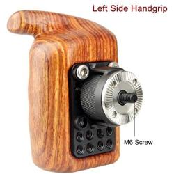 NICEYRIG Rosette Wooden Handle Grip (M6 Thread Diameter 31.8mm) Applicable Nikon Compatible with Canon Camera Cage Shoulder Mount Support Rig (Left Side)