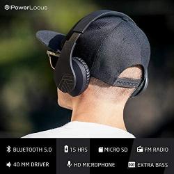 PowerLocus Bluetooth Over-Ear Headphones, Wireless Stereo Foldable Headphones Wireless and Wired Headsets with Built-in Mic, Micro SD/TF, FM for iPhone/Samsung/iPad/PC (Black)