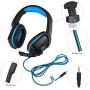 Gaming Headset Earphone 3.5mm Jack with LED Backlit and Mic Stereo Bass Noise Cancelling for Computer Game Player by SENHAI (Blue)