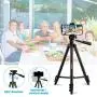 Phone Tripod, QI-EU 51”Extendable Lightweight Aluminum Travel Video Tripod Stand with Cell Phone Mount Holder & Bluetooth Remote, Compatible with iPhone/Android/Gopro/Camera for Selfie & Vlogging Phone Tripod, QI-EU 51”Extendable Lightweight Aluminum Travel Video Tripod Stand with Cell Phone Mount Holder & Bluetooth Remote, Compatible with iPhone/Android/Gopro/Camera for Selfie & Vlogging