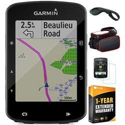 Garmin Edge 520 Plus Cycling GPS/GLONASS (010-02083-00) with Bike Mount Edge, Bike Frame Cell Phone Mount, Tempered Glass Screen Protector & 1 Year Extended Warranty