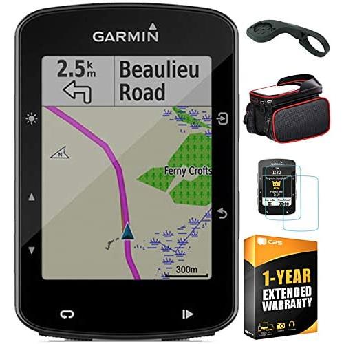 Garmin Edge 520 Plus Cycling GPS/GLONASS (010-02083-00) with Bike Mount Edge, Bike Frame Cell Phone Mount, Tempered Glass Screen Protector & 1 Year Extended Warranty