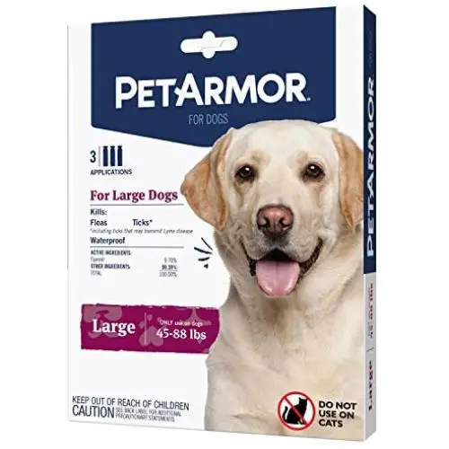PetArmor for Dogs, Flea and Tick Treatment for Large Dogs (45-88 Pounds), Includes 3 Month Supply of Topical Flea Treatments PetArmor for Dogs, Flea and Tick Treatment for Large Dogs (45-88 Pounds), Includes 3 Month Supply of Topical Flea Treatments