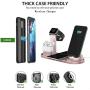 LUKKAHH Wireless Charger, 4 in 1 Wireless Charging Station for Apple Watch and Airpods Pro, Charger Stand for Multiple Devices, Qi Fast Wireless Charging Dock for iPhone 11/11 Pro Max/X/XS/XS/8/8 Plus