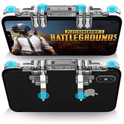 Newseego Mobile Game Controller, L1R1 Mobile Game 6 Fingers Trigger Sensitive Shoot and Aim Keys Buttons for Rules of Survival/Knives Out for Android & iOS (Transparent/6 Fingers)